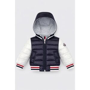 Moncler Kids Puffer Jacket Toddler Size 3 Down Fill Hooded Warm Navy Blue White